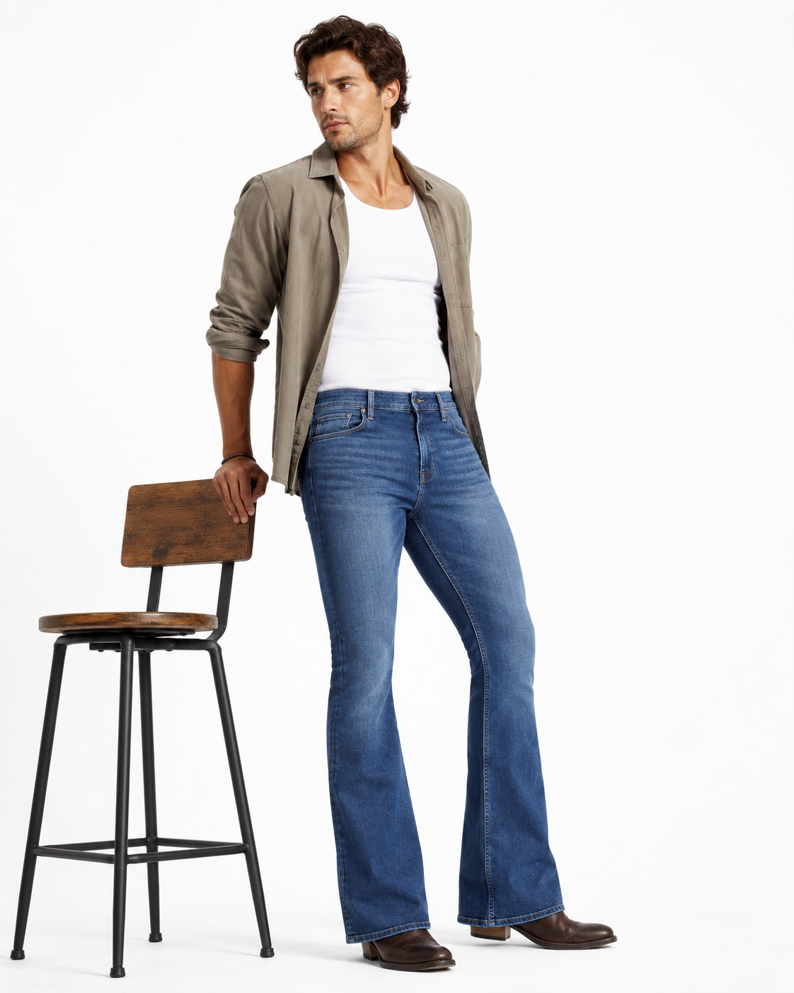 Black WBestWind stretch bell bottom jeans